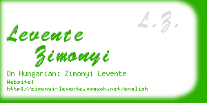 levente zimonyi business card